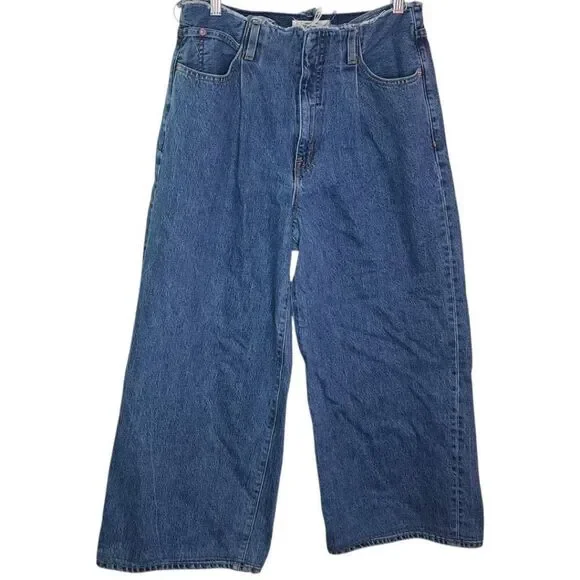 SLVRLAKE Women's Taylor High Rise Wide Leg Jean Sweet Memory Wash size 27 PETITE